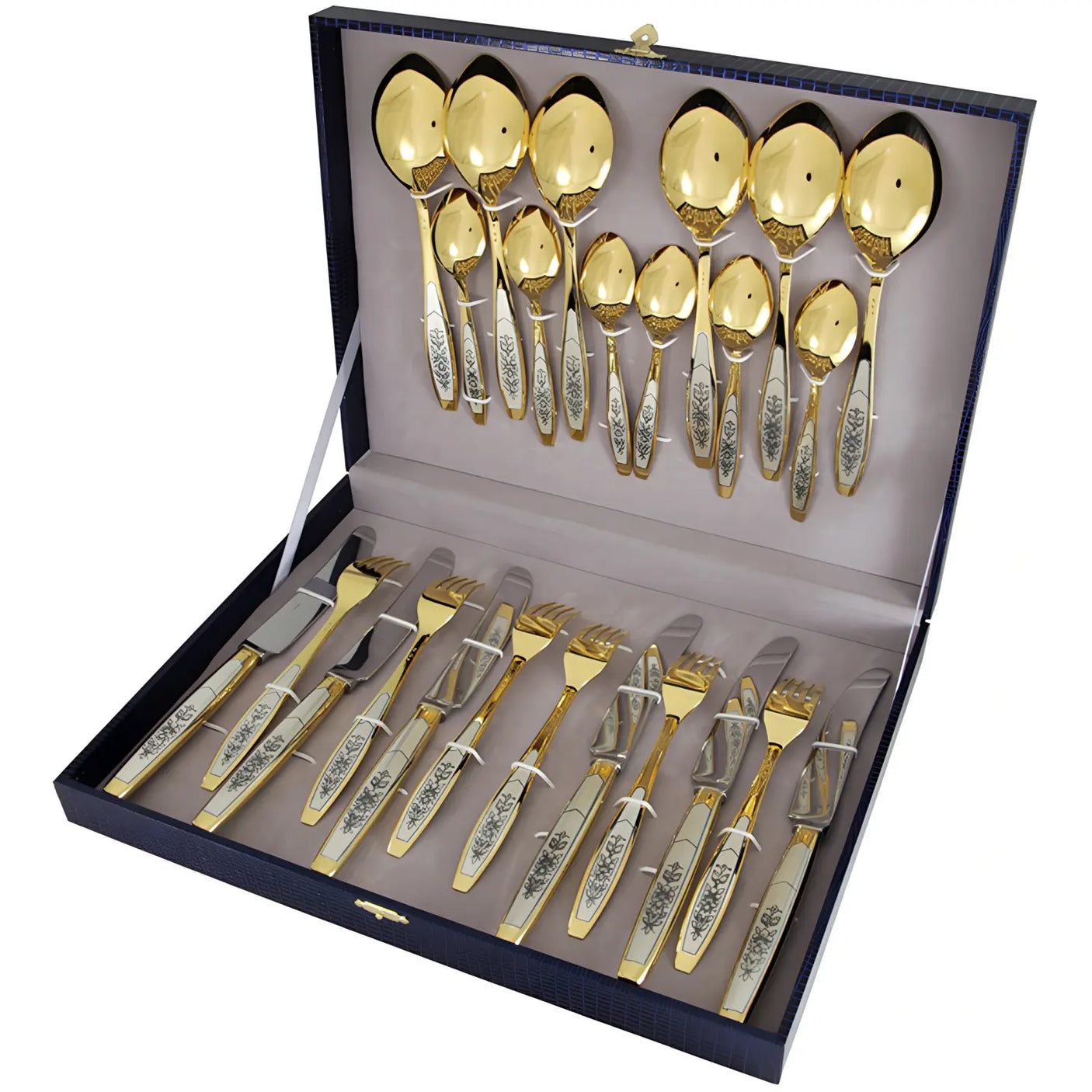 Silberbesteck Set 24 - teilig 925 Sterling Silber vergoldet – Astra Gold