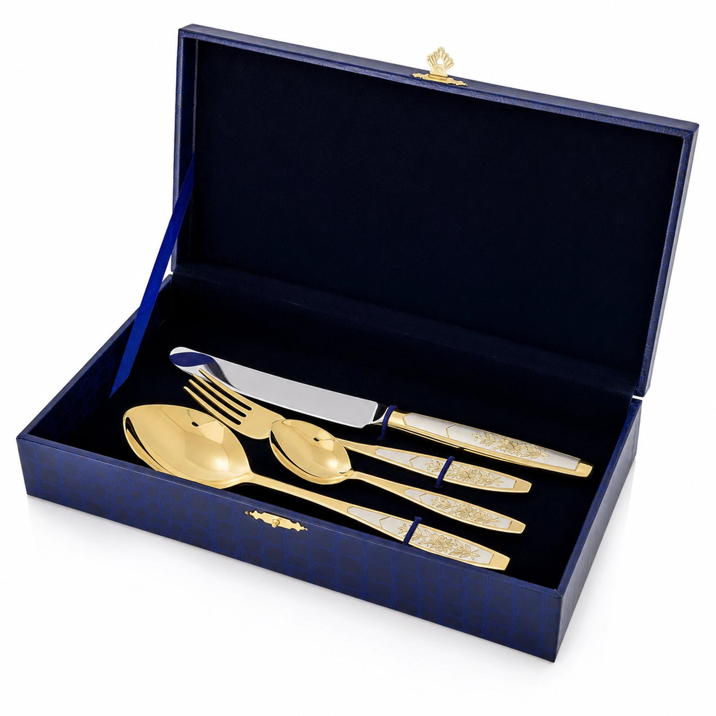 Silberbesteck Set 4 - teilig 925 Silber Astra Non - Niello