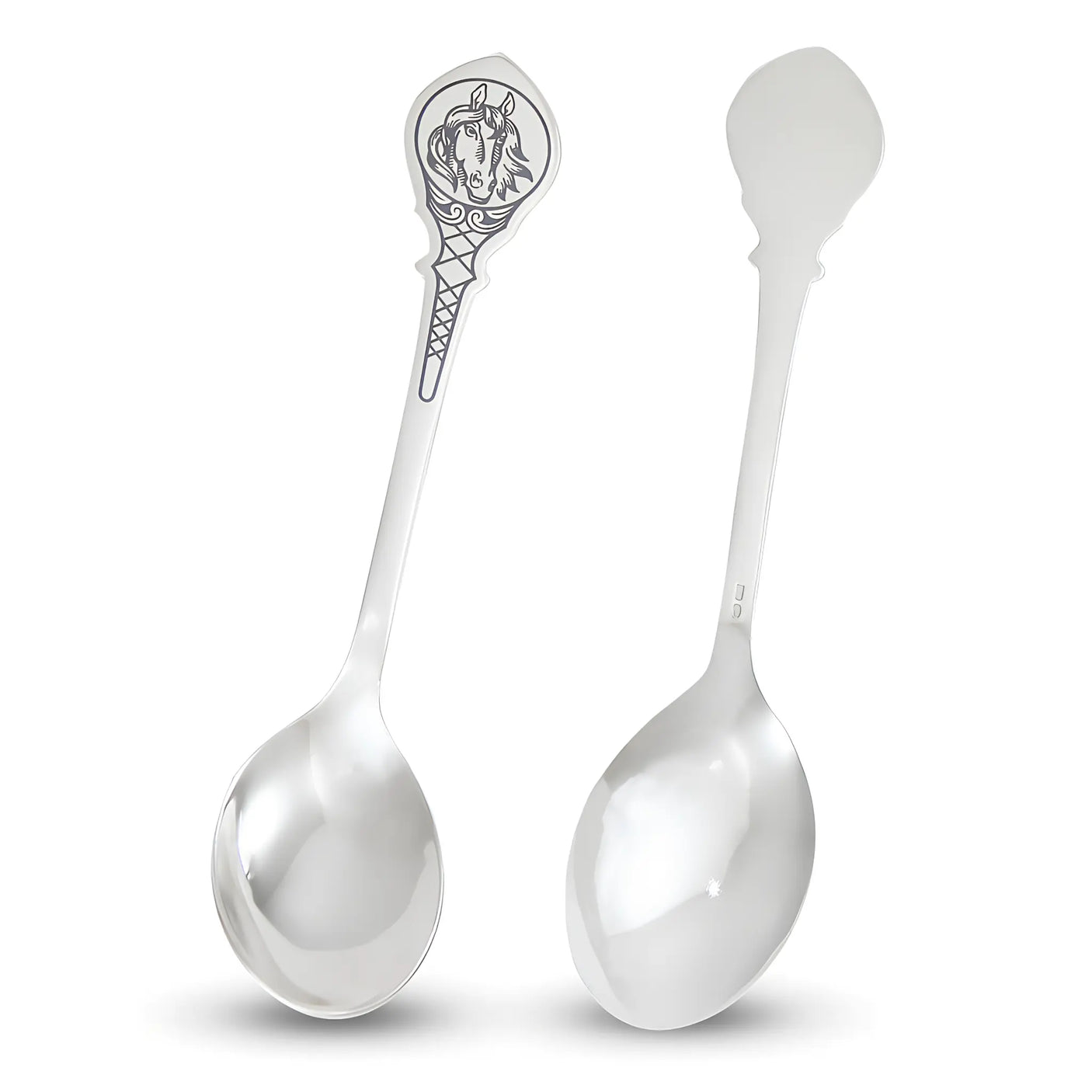 Silberlöffel "Zarengold" - Majestätisches Pferd in russischer Niello - Kunst