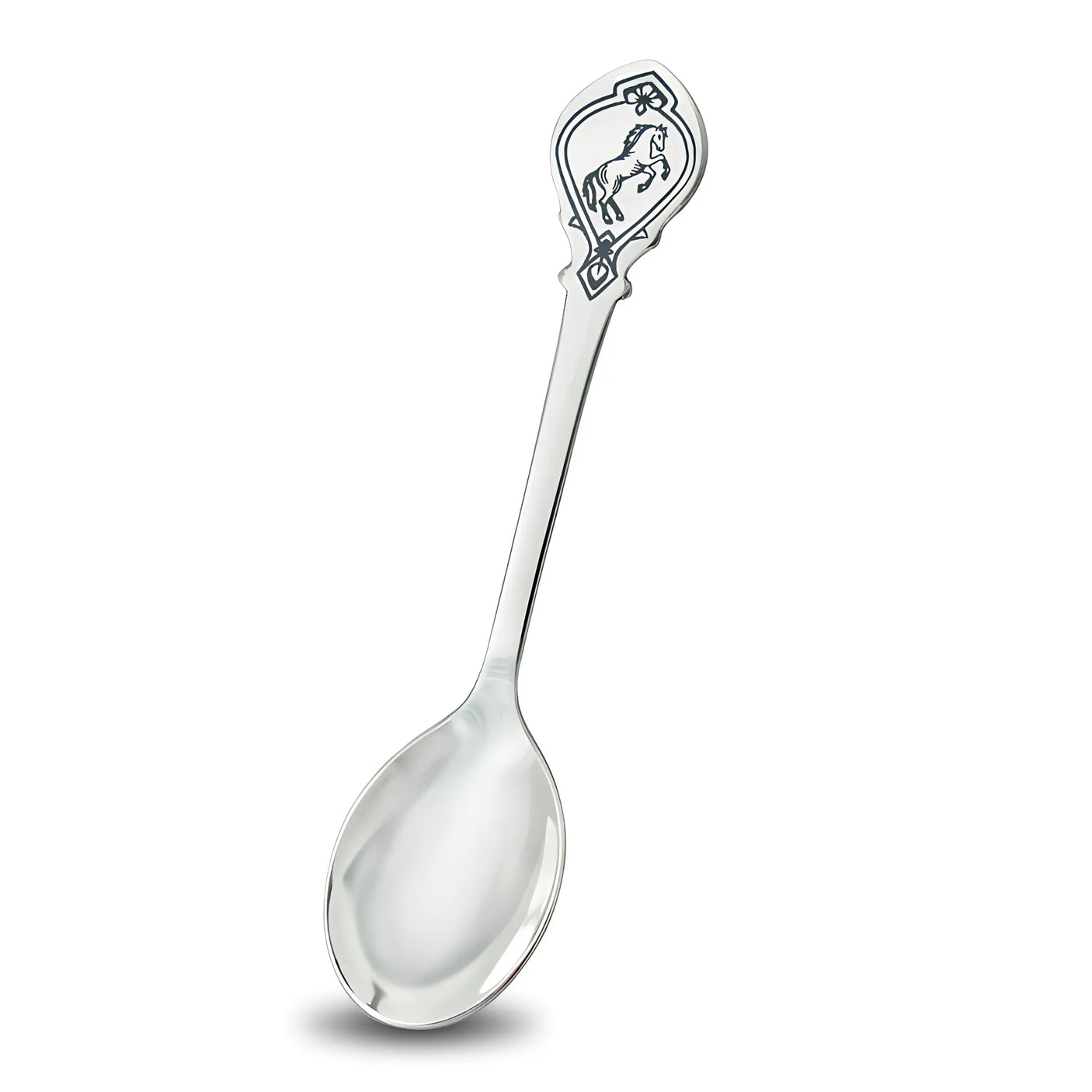 Silberlöffel "Steppenwind" - Wildpferd in 925er Niello - Silber