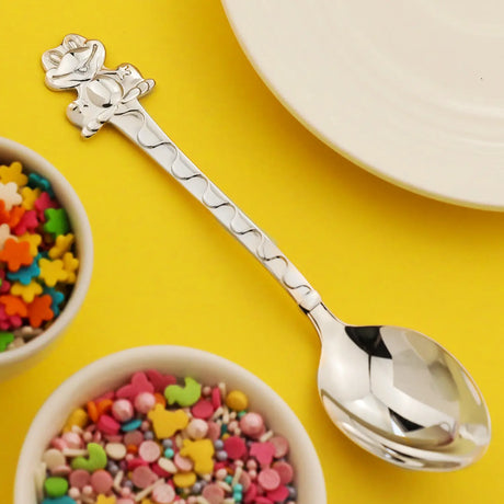 Baby Geschenkset 925 Silber Becher + Löffel mit Tiermotiv Gravur