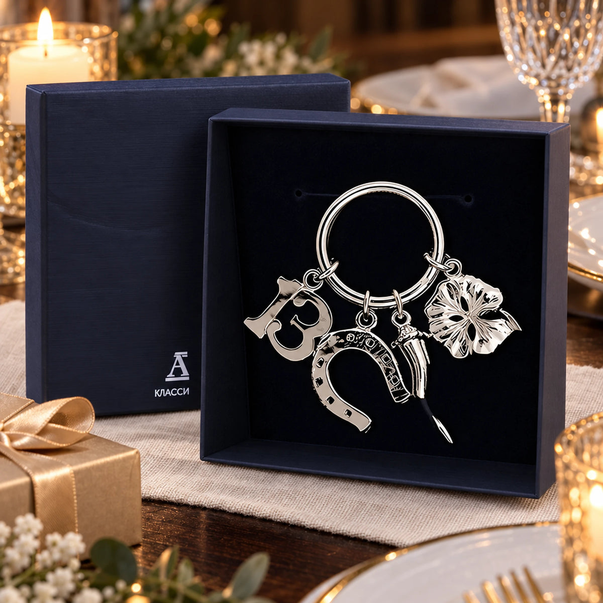 Talisman Schlüsselanhänger 925 Silber in der Geschenkkassette — Lifestyle-Setting