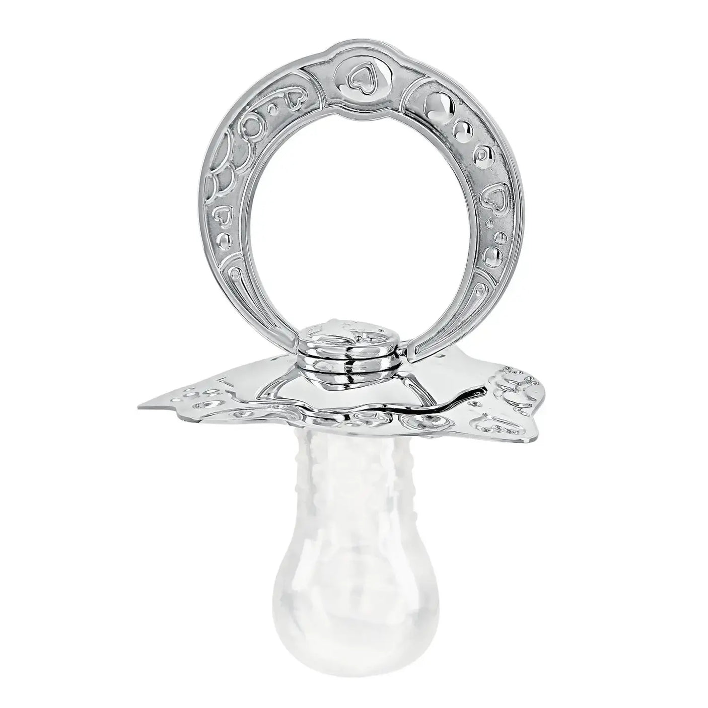 Schnuller-Souvenir aus 925 Silber mit Herzverzierungen für ein besonderes Geschenkset zur Taufe
