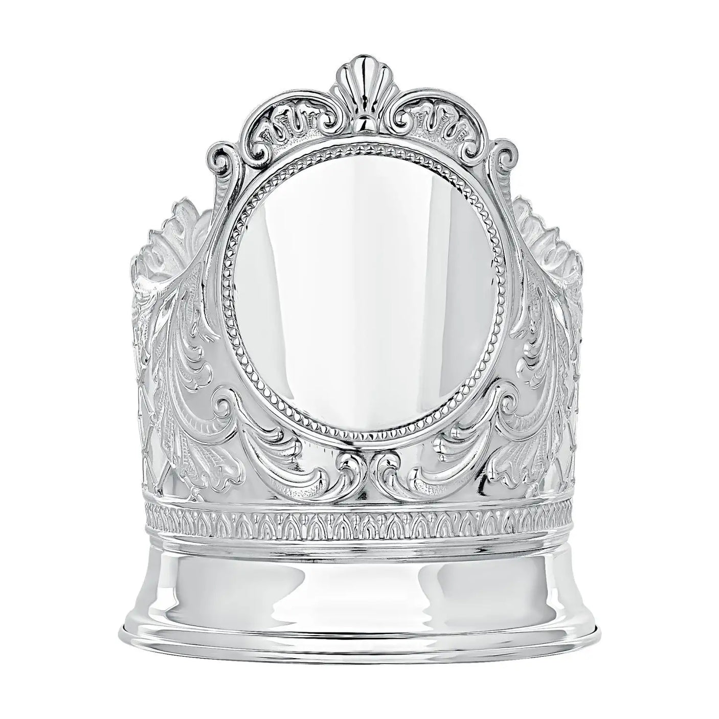 Teeglashalter „Barok“ aus 925 Silber – russischer Podstakannik mit Glas