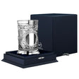 Teeglashalter „Barok“ aus 925 Silber – russischer Podstakannik mit Glas