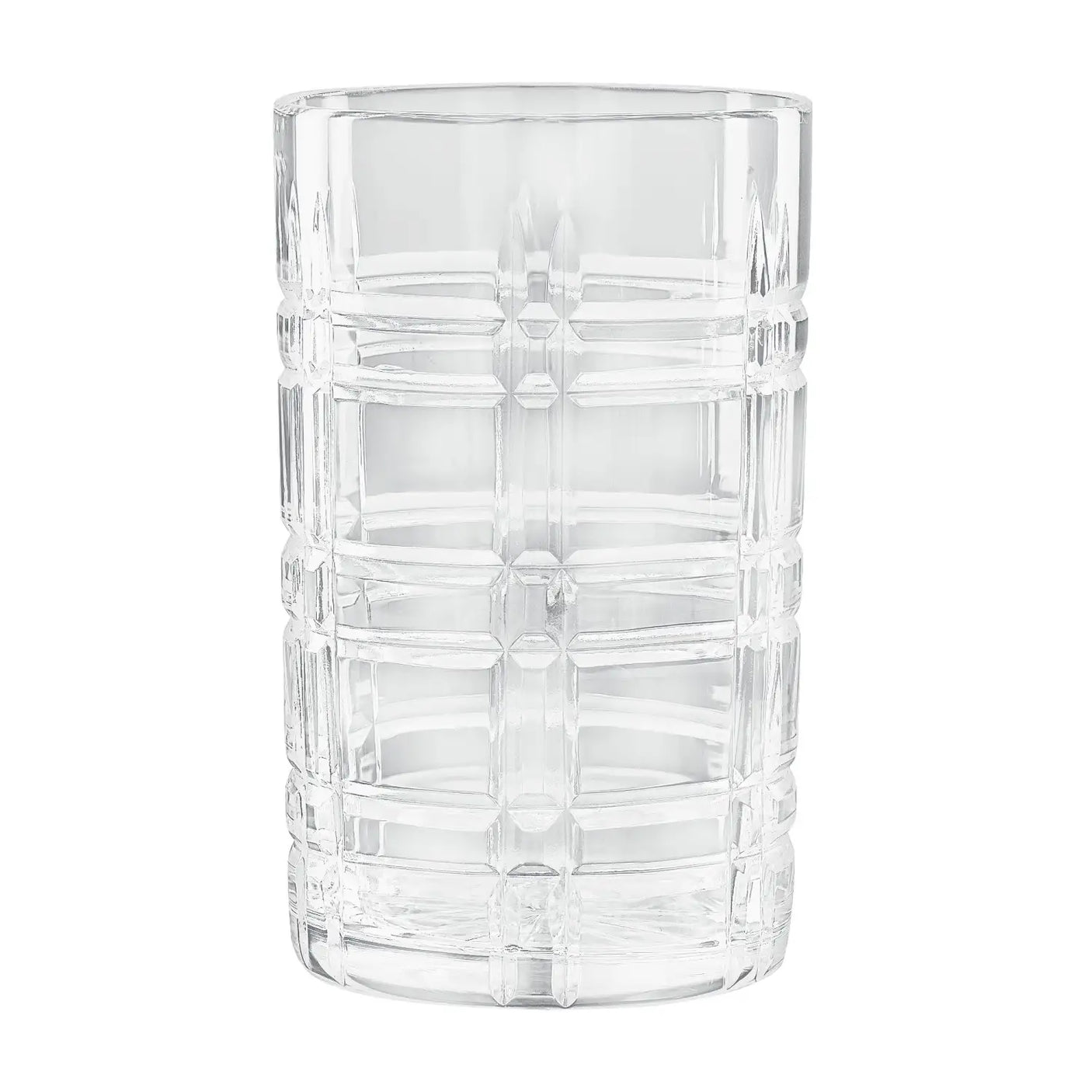 Russisches Teeglas Tschajny Karo-Schliff für Podstakannik — geschliffenes Kristallglas mit klassischem Karo-Muster, ca. 250 ml, passend zu allen ArgentA Teeglashaltern, wechselbar und nachbestellbar