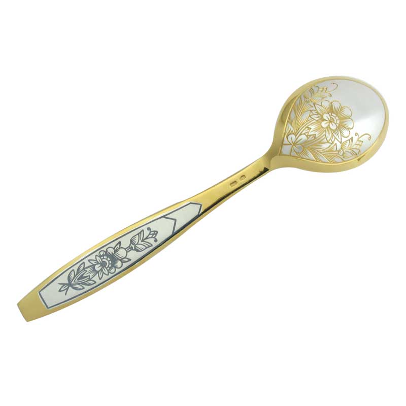 Teelöffel 925 Silber vergoldet Astra Classic