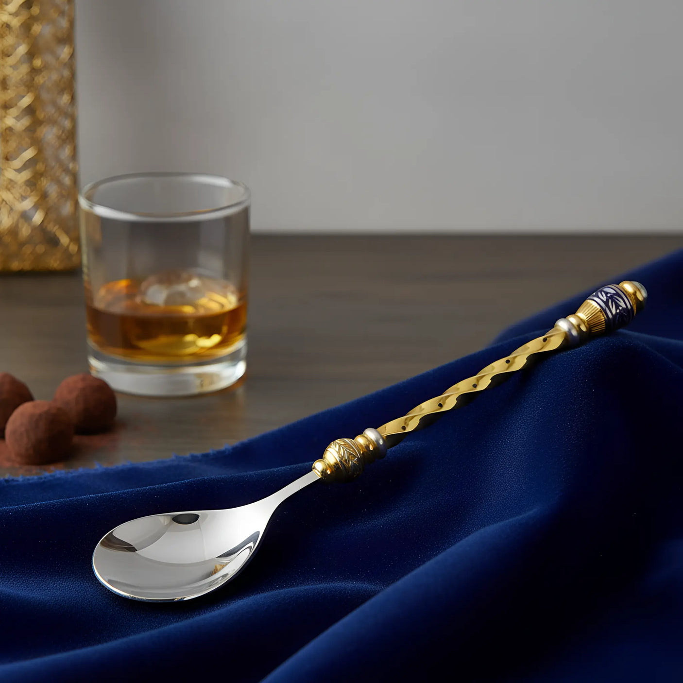 Teelöffel 925 Silber vergoldet - Niello Tradition