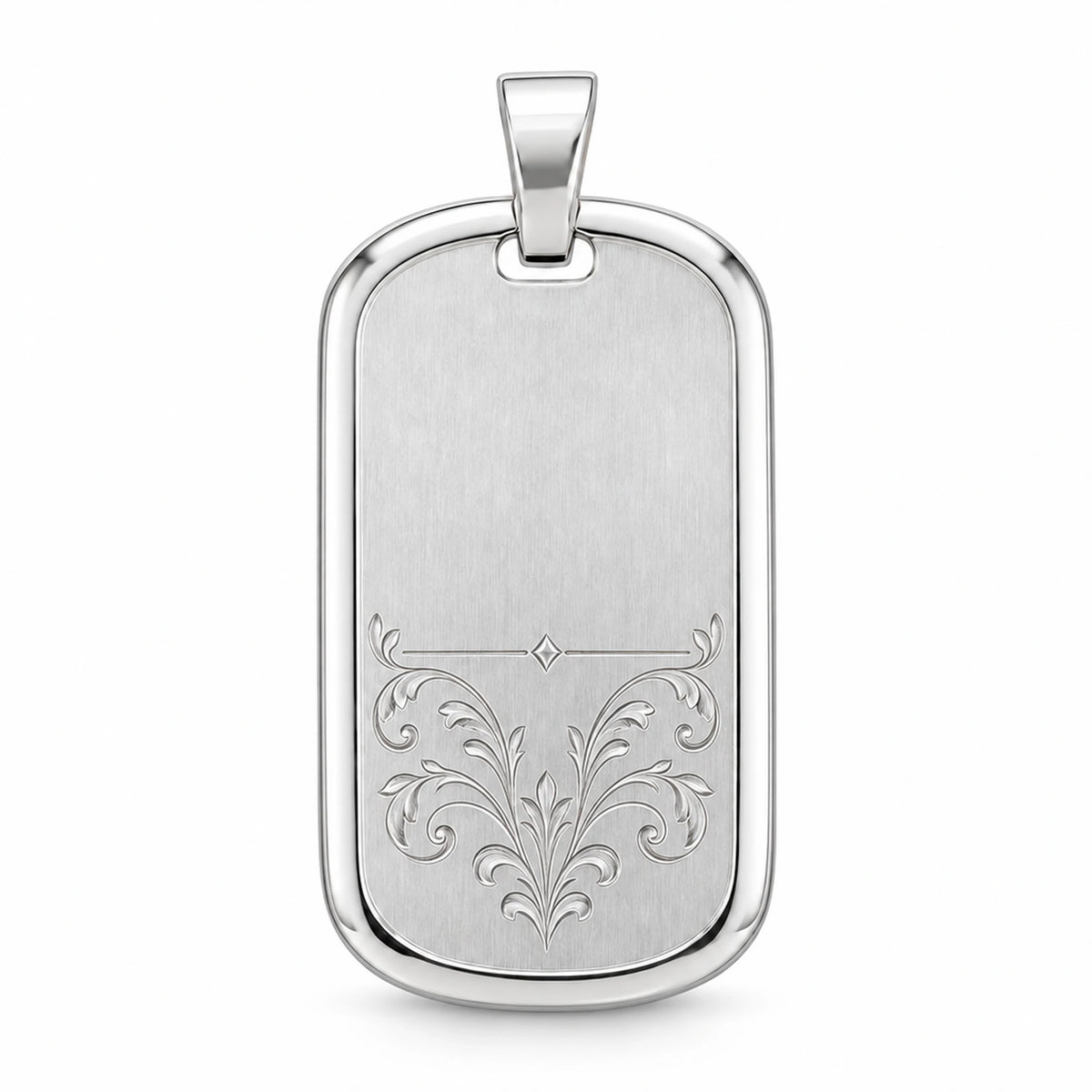 Beispiel: Tessera Silbermarke 925 Silber mit Silberrahmen, Ornament als reine, silberhelle Gravur