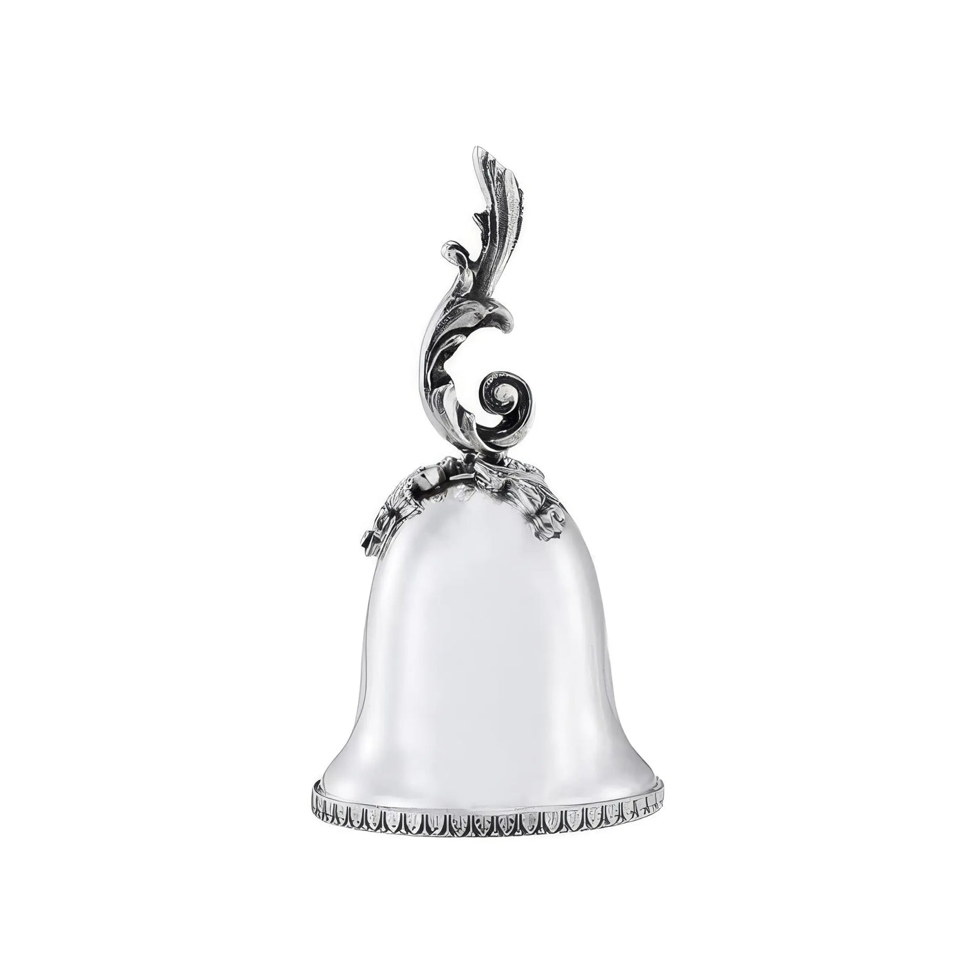 Elegante Silber-Tischglocke mit dekorativem Barockgriff für Service, Empfang und klassische Tischkultur