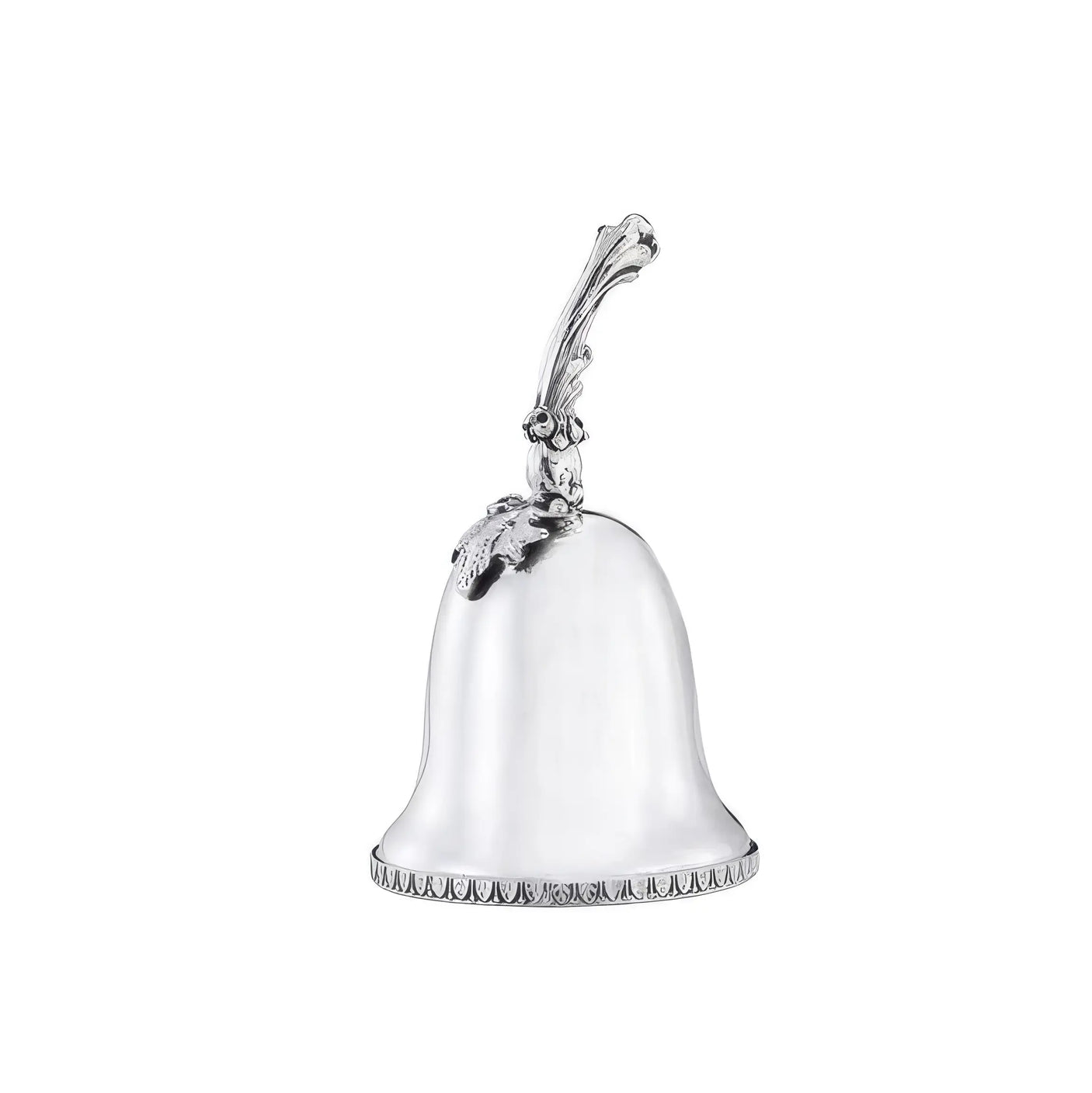 Elegante Tischglocke aus Silber mit kunstvoll gestaltetem Griff für Service, Empfang und klassische Tischkultur
