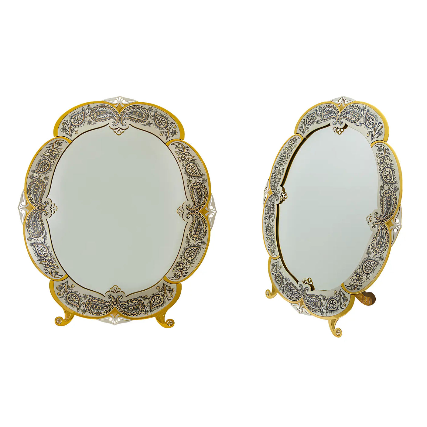 Nielloa – Tischspiegel aus 925 Silber mit Niello - Ornamentik