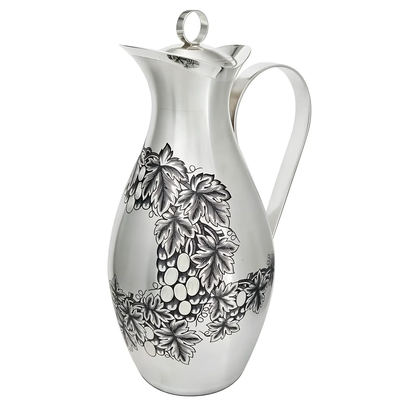 Wasserkaraffe 925 Silber Niello Bacchus 1550 ml
