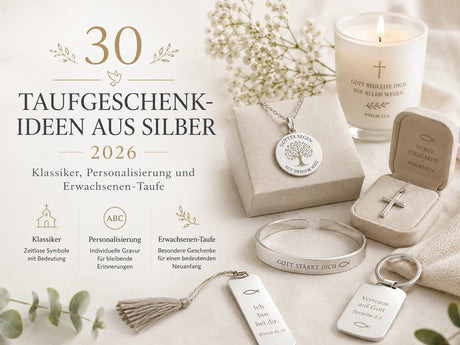 30 Taufgeschenk-Ideen aus Silber 2026 mit Kreuzanhänger, Gravur-Schmuck und personalisierten Silbergeschenken zur Erwachsenen-Taufe