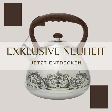 ✨ Wasserkocher aus 925 Silber mit Niello-Verzierung – Exklusive Neuheit! - Premium Geschenkideen