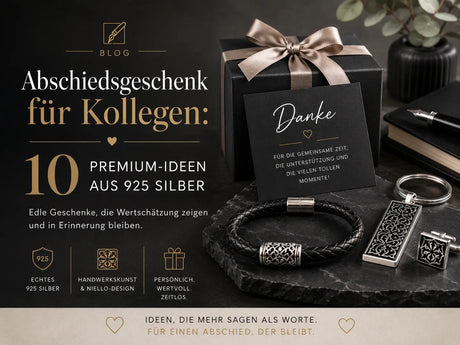 Abschiedsgeschenk Kollegen aus 925 Silber und Niello-Silber – Premium Geschenkideen für Jobwechsel, Ruhestand und Firmenabschied