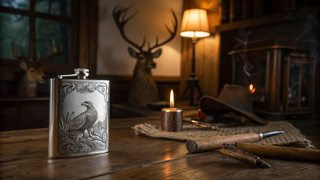 Jagdgeschenk aus 925 Silber — Flachmann für Jäger mit Stil - Premium Geschenkideen