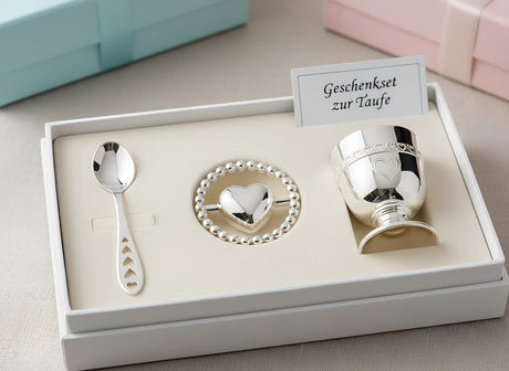Taufgeschenk Silber: Baby Geschenkset mit Herz – Tradition trifft Bedeutung - Premium Geschenkideen