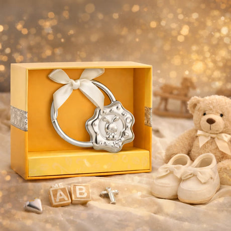Babyrasseln aus 925 Silber — handgefertigt & gravierbar - Premium Geschenkideen