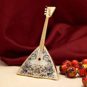 Souvenir - Balalaika „Refrain“ – 925 Silber & Niello, vergoldet