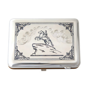 Zigarettenetui „Der Eherne Reiter“ – Nielloa Silbergravur