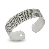 Orthodoxes Armband 925 Silber mit Psalm 91 — breiter Armreif mit geschwärztem Gebetstext und orthodoxem Kreuz