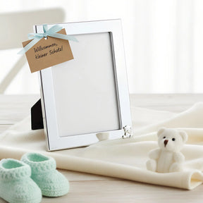 Baby Bilderrahmen Teddybär 925 Silber – Gravur möglich, 10×15 cm