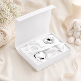 Edles Baby Geschenkset aus 925 Silber mit Herz-Rassel und Kinderlöffel in luxuriöser weißer Geschenkbox zur Taufe