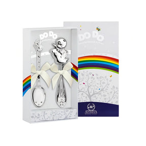 Baby Geschenkset 925 Silber Ente – Babylöffel & Rassel