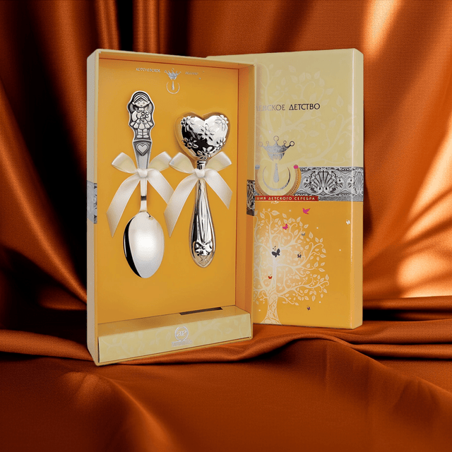 Baby Geschenkset Löffel & Rassel 925 Silber Mädchen