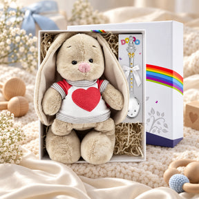 Baby Geschenkset Babylöffel 925 Silber Bunny Junge in der DoDo-Geschenkbox — Lifestyle-Setting