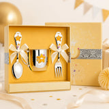 Baby Geschenkset 925 Silber – Sterne gelb-rot, 3-teilig