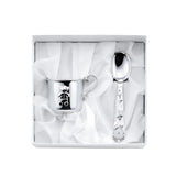 Gift set mug &amp; birth spoon 925 silver bear