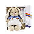 Baby Geschenkset 925 Silber Bunny — Plüschhase und Babylöffel in weißer DODO-Regenbogenbox