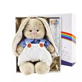 Baby Geschenkset 925 Silber Bunny — Plüschhase und Babylöffel in weißer DODO-Regenbogenbox