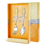 Children's cutlery 925 silver boy gold 2-piece