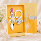 Baby Geschenkset 925 Silber Herz – Babylöffel & Beißring