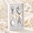 Baby Geschenkset 925 Silber Entlein – Rassel & Geburtslöffel