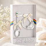 Baby Geschenkset 925 Silber Auto – Babylöffel & Babyrassel