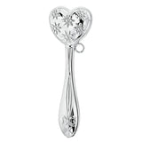 Baby Geschenkset 925 Silber Herz-Design: Babyrassel in Stielform in Geschenkbox perfekt für Taufe und Geburt.