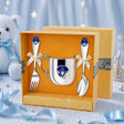Baby Geschenkset 925 Silber Prinz – 3 - teilig mit blauer Emaille