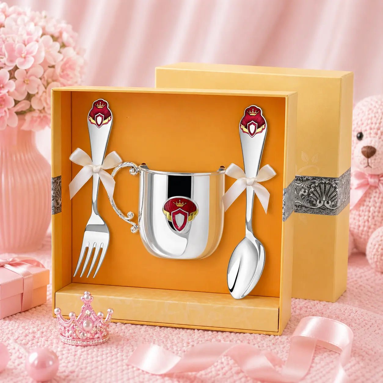 Baby Geschenkset 925 Silber Prinzessin – 3 - teilig mit Emaille