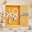 Baby Geschenkset 925 Silber Stern – Babylöffel & Rassel mit Acrylring