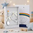 Baby Geschenkset 925 Silber Teddybär – Emaille - Löffel & Rassel