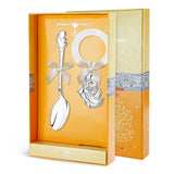 Baby Geschenkset 925 Silber Ente – Babylöffel & Acrylring - Rassel