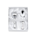 Geschenkset Tauflöffel & Babyrassel 925 Silber Zug