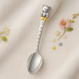 Babylöffel 925 Silber – Teddybär mit Schleife - Emaille & Vergoldung
