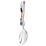 Babylöffel 925 Silber mit Emaille-Kater Schwarz-Orange – Detailansicht mit orangefarbenem Farbakzent.