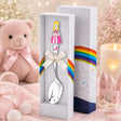 Babylöffel aus 925 Silber mit Prinzessinnen-Emaille in Rosa-Gold – edles Geschenk zur Geburt oder Taufe für Mädchen