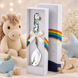 Babylöffel aus 925 Silber mit Pferd- und Äpfel-Emaille in Schwarz-Blau – liebevolles Geschenk zur Geburt oder Taufe